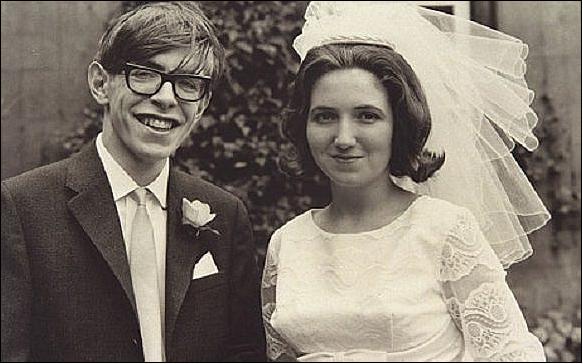 Figure 1: Stephen Hawking and Jane Wilde on their wedding day, July 14th, 1966 (image credit: telegraph.co.uk)