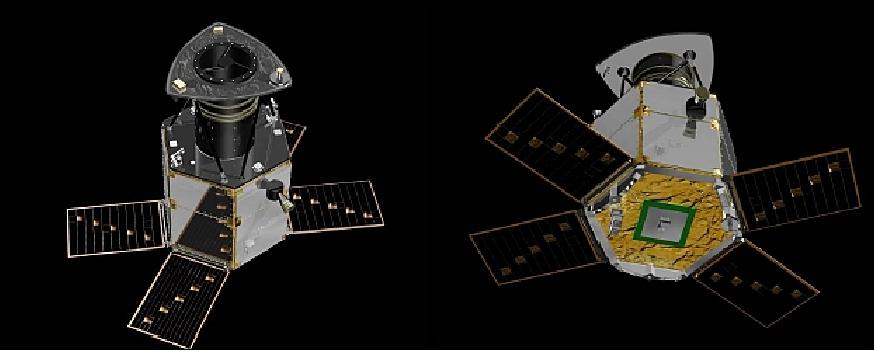 Figure 3: Two views of the deployed Deimos-2 spacecraft (image credit: SI)