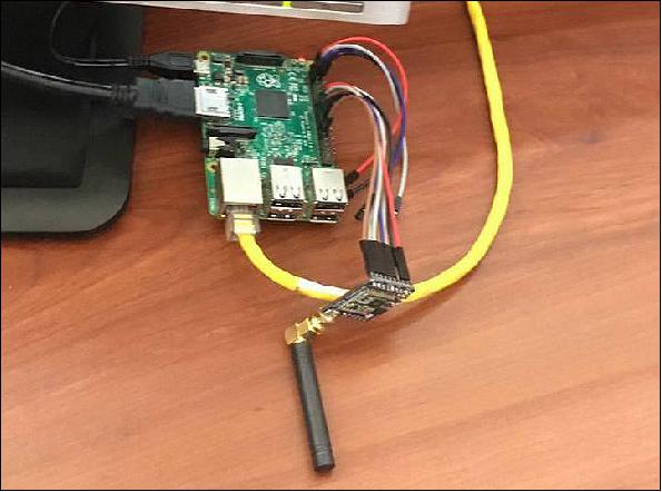 Figure 12: Raspberry Pi 3 and RFM69HCW module used to collect scientific data (image credit: ITCR)
