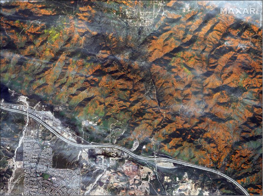Figure 7: What California's orange super bloom looks like from space. This photo taken by WorldView-2 shows an overview of Walker Canyon (image credit: Digital Globe, a Maxar Company)