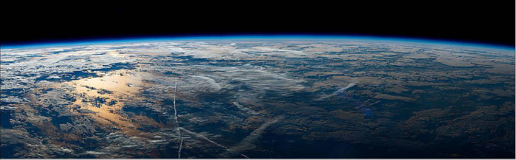 Figure 13: Expedition 48 Commander Jeff Williams of NASA shared this sunrise panorama taken from his vantage point aboard the International Space Station, writing, "Morning over the Atlantic ... this one will hang on my wall."This image was published in August 2017 (image credit: NASA)
