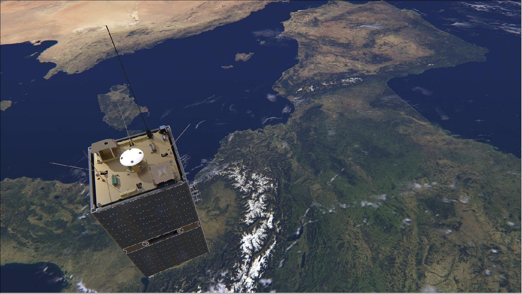 Figure 10: Artist impression of ESEO flying over Europe (image credit: ESA)