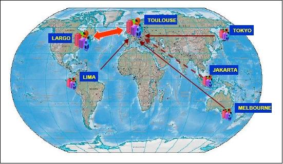 Figure 4: The Argos Processing Centers (image credit: Service Argos Inc.)