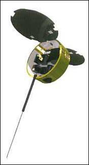 Figure 2: Illustration of the deployed OrbView-1 spacecraft (image credit: OrbImage)