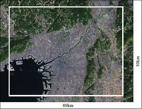 Figure 9: Photo of the Kansai district with the Yodo River from the PROITERES satellite (image credit: OIT)