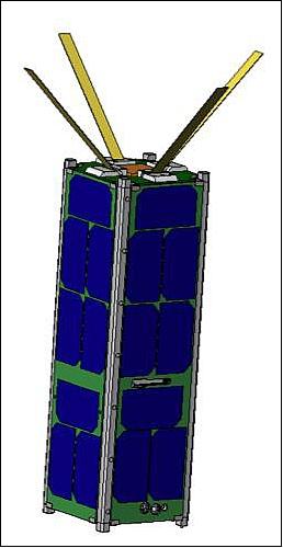 Figure 2: Artist's view of the RAX triple CubeSat (image credit: UMich)