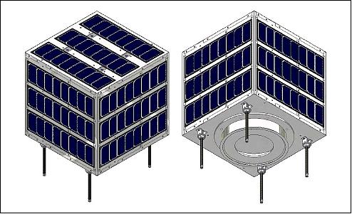 Figure 7: Two views of the UNITEC-1 spacecraft (image credit: UNISEC)