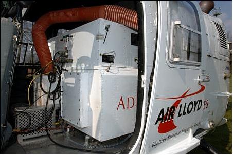 Figure 1: A large box in the helicopter contains all elements of the CHARM instrument (image credit: E.ON Ruhrgas)