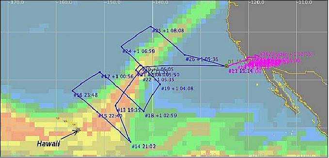 Figure 7: Flight path of the Global Hawk in the WISPAR campaign (image credit: NASA, Ref. 2)