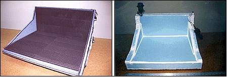 Figure 3: Canted-pyramid iron-epoxy calibration target for use with the PSR (image credit: NOAA/ETL, CET)