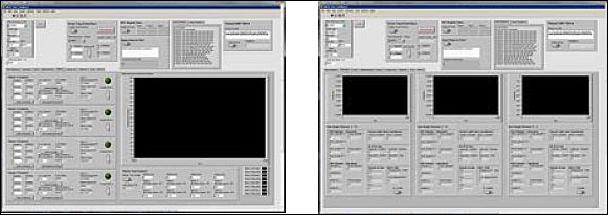 Figure 9: Left: Hardware testing: Reaction wheel test tab, Right: Sun Vector Sensor test tab (image credit: LANL)