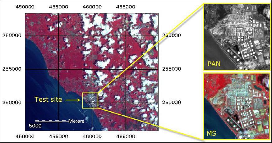 Figure 10: Location of the study site showing the MS & PAN subset (image credit: Institute of Geospatial Science and Technology (INSTeG), Universiti Teknologi Malaysia)