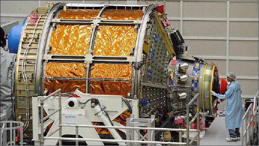 Figure 1: ATV-5 integration at the ADS (Airbus Defence and Space) facility in Bremen, Germany prior to shipment to Kourou (image credit: ADS, ESA) 3)