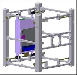 Figure 14: Attachment of the battery box (purple) to the monoblock frame (image credit: EPFL)
