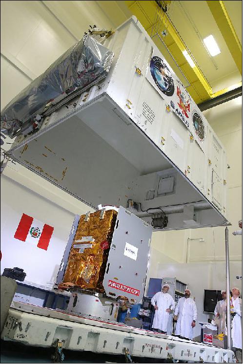 Figure 3: Photo of the completed PeruSat-1 spacecraft at Airbus DS (image credit: Airbus DS)