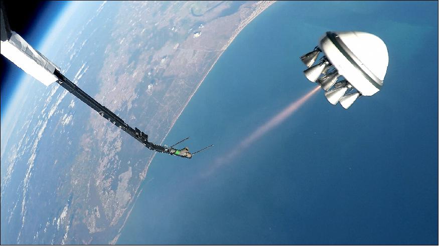 Figure 1: Bloostar ignition closeup after balloon delivery/deployment to ~22 km (image credit: Zero 2 Infinity) 4)