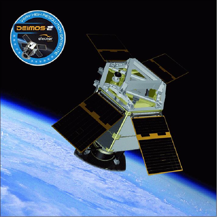 Figure 5: Artist's view of the deployed Deimos-2 spacecraft (image credit: Elecnor Deimos, Ref. 13)