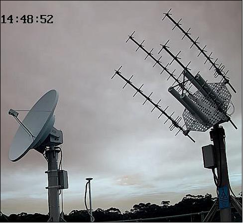 Figure 8: Buccaneer DST Group Edinburgh ground station S-band (left) and UHF (right) antennae (image credit: Buccaneer collaboration)