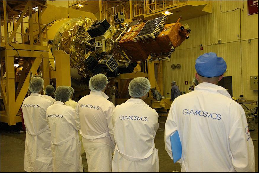Figure 6: Some of the 73 satellites slated to launch on a Russian Soyuz rocket Friday are pictured before encapsulation inside the launcher's payload fairing at the Baikonur Cosmodrome in Kazakhstan (image credit: Glavkosmos)