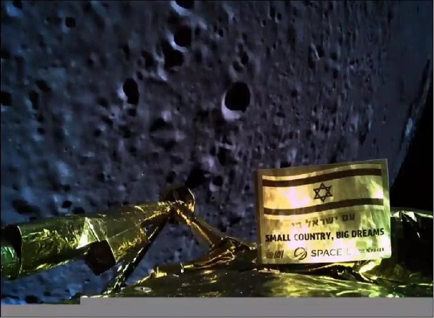 Figure 13: Beresheet snapped this partial selfie during its approach to the moon (image credit: SpaceIL/IAI)