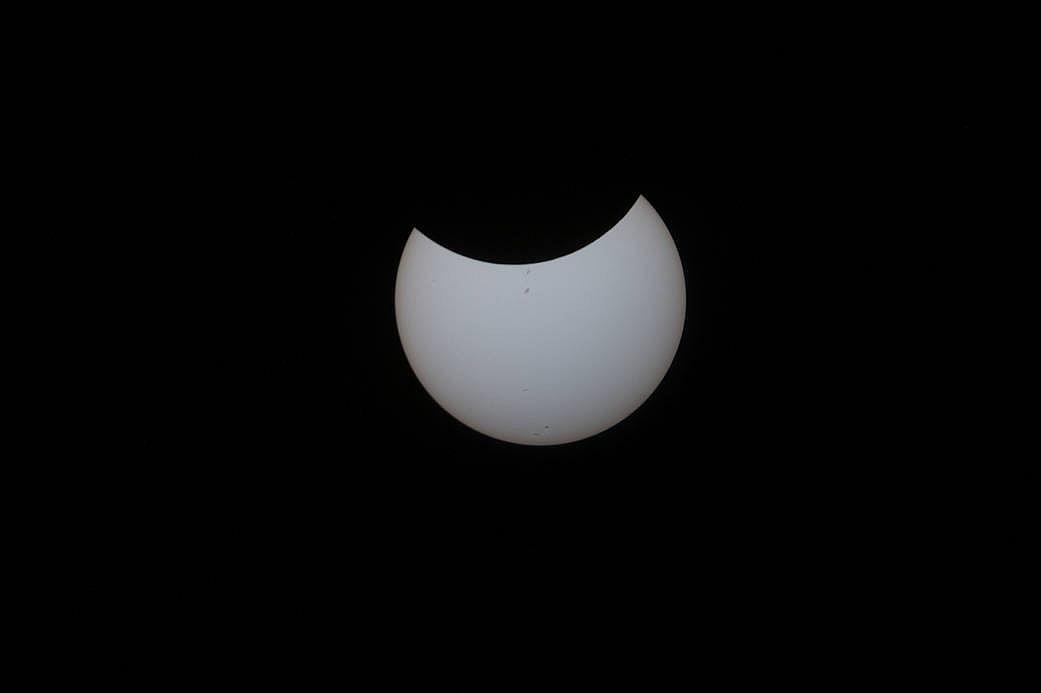 Figure 25: Image of the partial eclipse as seen from the unique vantage of the Expedition 52 crew (image credit: NASA)