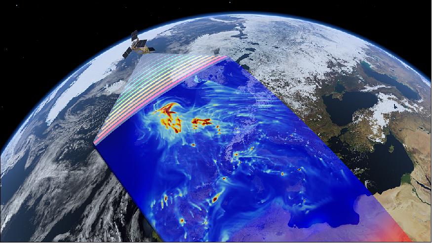 Figure 21: Sentinel-5 Precursor is the first Copernicus mission dedicated to monitoring our atmosphere. With air pollution a major concern, the satellite carries the state-of-the-art Tropomi instrument to map a multitude of trace gases such as nitrogen dioxide, ozone, formaldehyde, sulphur dioxide, methane, carbon monoxide and aerosols – all of which affect the air we breathe and therefore our health, and our climate (image credit: ESA/ATG medialab) 19)