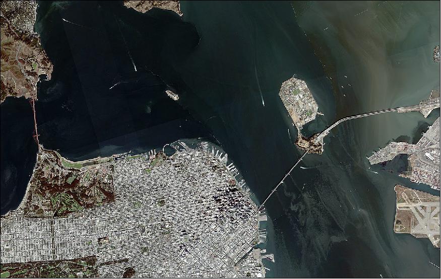 Figure 12: Sub 1 meter resolution image of San Francisco, USA acquired by SSTL S1-4 satellite in 2019 (image credit SSTL)