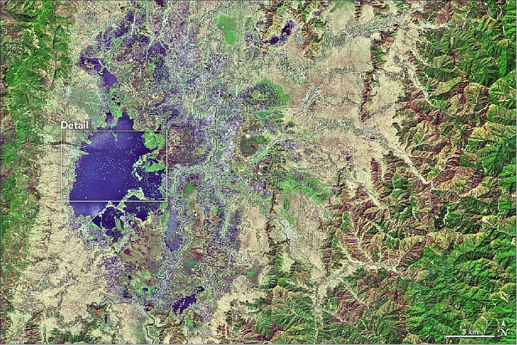Figure 26: Overview image of Loktak Lake in India (image creedit: NASA Earth Observatory)