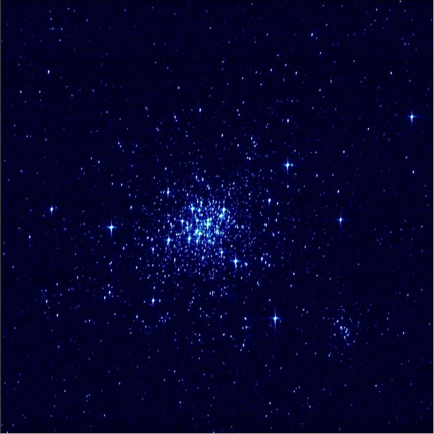 Figure 94: Gaia calibration image shows a dense cluster of stars in the Large Magellanic Cloud, a satellite galaxy of our Milky Way (image credit: ESA, DPAC, Airbus DS)