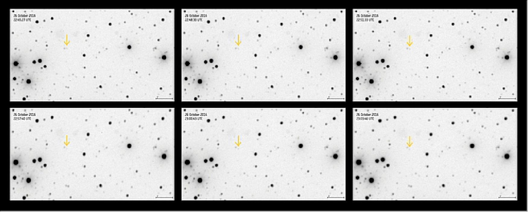 Figure 75: Asteroid Gaia-606 on 26 October 2016 (image credit: Observatoire de Haute-Provence & IMCCE)