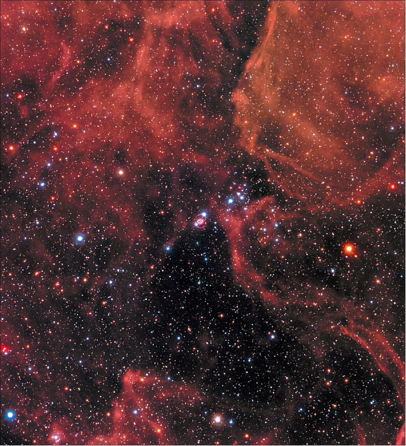 Figure 52: This new image of the supernova remnant SN 1987A was taken by the NASA/ESA Hubble Space Telescope in January 2017 using its WFC3 (Wide Field Camera 3), image credit: NASA, ESA, and R. Kirshner (Harvard-Smithsonian Center for Astrophysics and Gordon and Betty Moore Foundation) and P. Challis (Harvard-Smithsonian Center for Astrophysics)