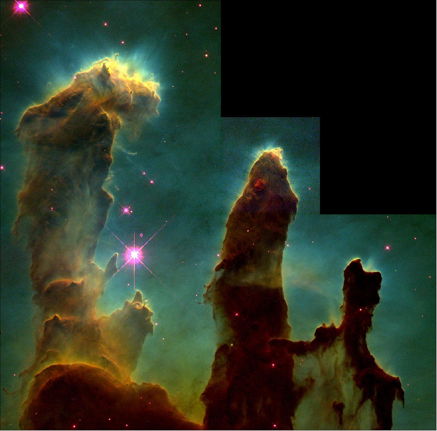 Figure 50: Gas Pillars in the Eagle Nebula (M16): Pillars of Creation in a star-forming region (image credit: NASA, ESA, STScI, J. Hester and P. Scowen (Arizona State University))