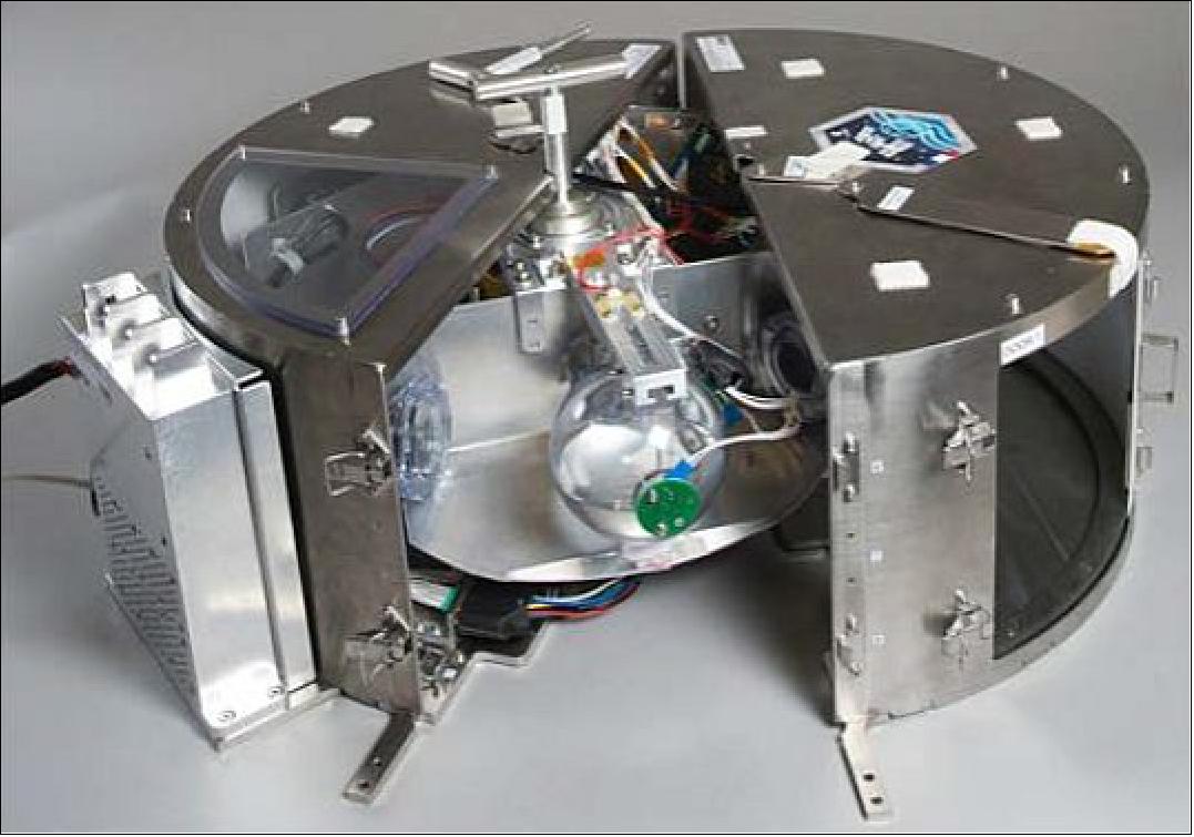 Figure 1: View of the inside of the FLUIDICS experiment (image credit: CNES)