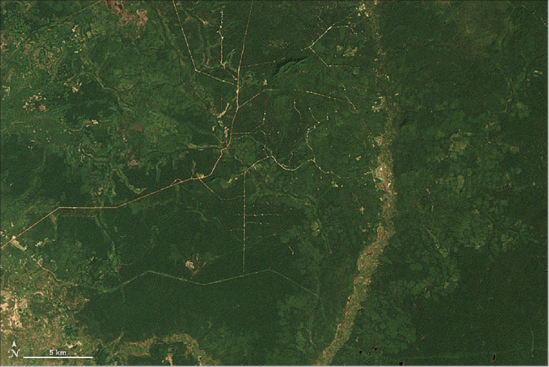 Figure 35: Landsat-7 ETM+ image of Cambodia, acquired on December 31, 2000 (image credit: NASA Earth Observatory, image by Joshua Stevens, using Landsat data from the USGS)