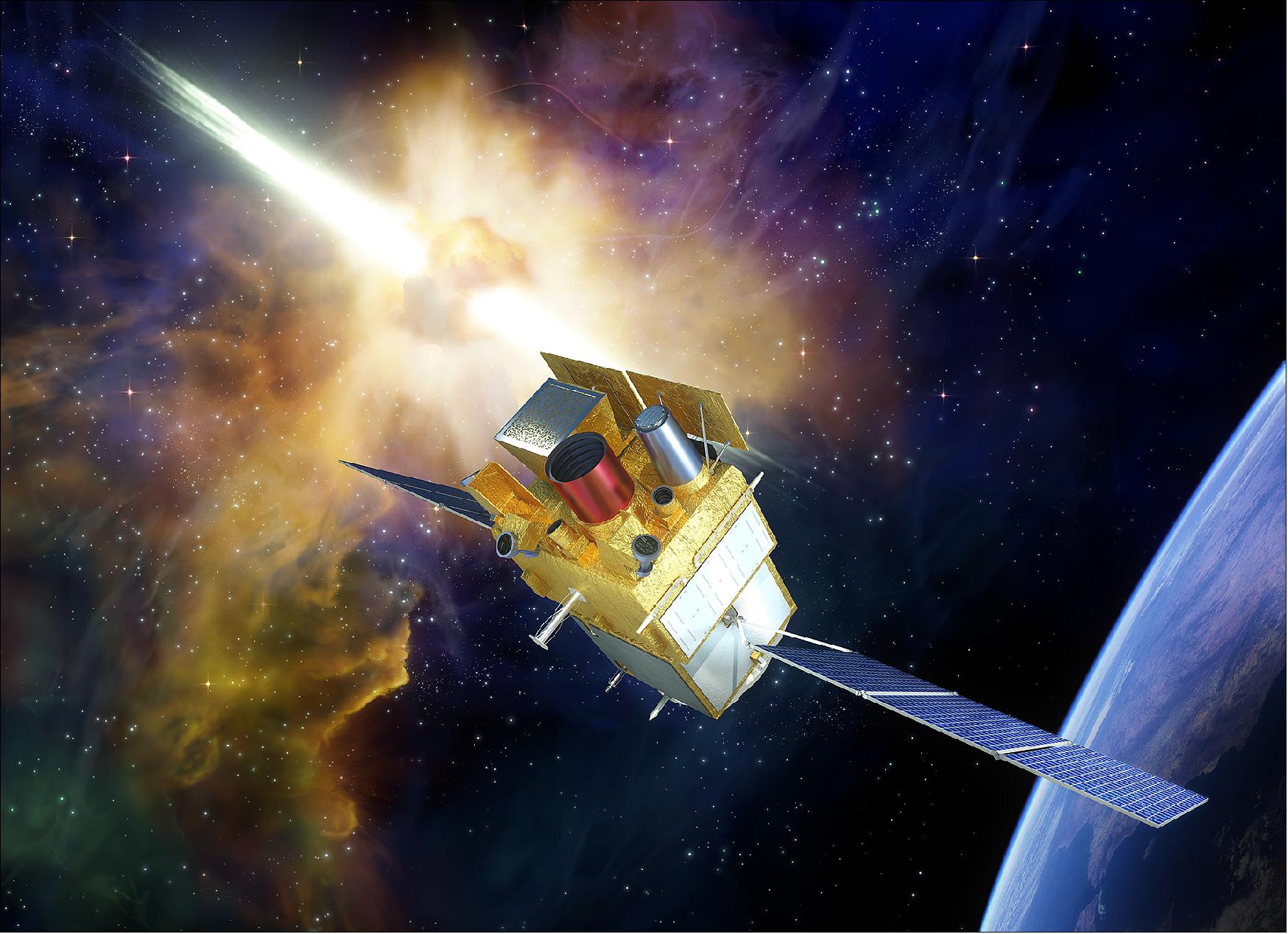 Figure 7: Artist's rendition of the deployed SVOM spacecraft (image credit: SVOM collaboration) 19)