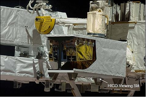 Figure 10: HICO and RAIDS docked at the JEM-EF of ISS (image credit: NRL)