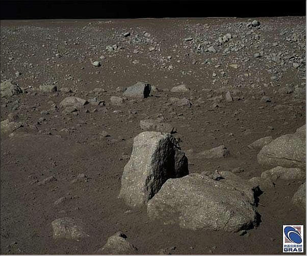 Figure 21: "Chang'e-4 landed in a mare basalt-filled crater, which is typically dark," Moriarty said. "Highlands crustal materials are typically brighter, so that would be a potential candidate. It will be very interesting to see what the spectrometer sees, and if any higher-resolution images become available," Moriarty notes.