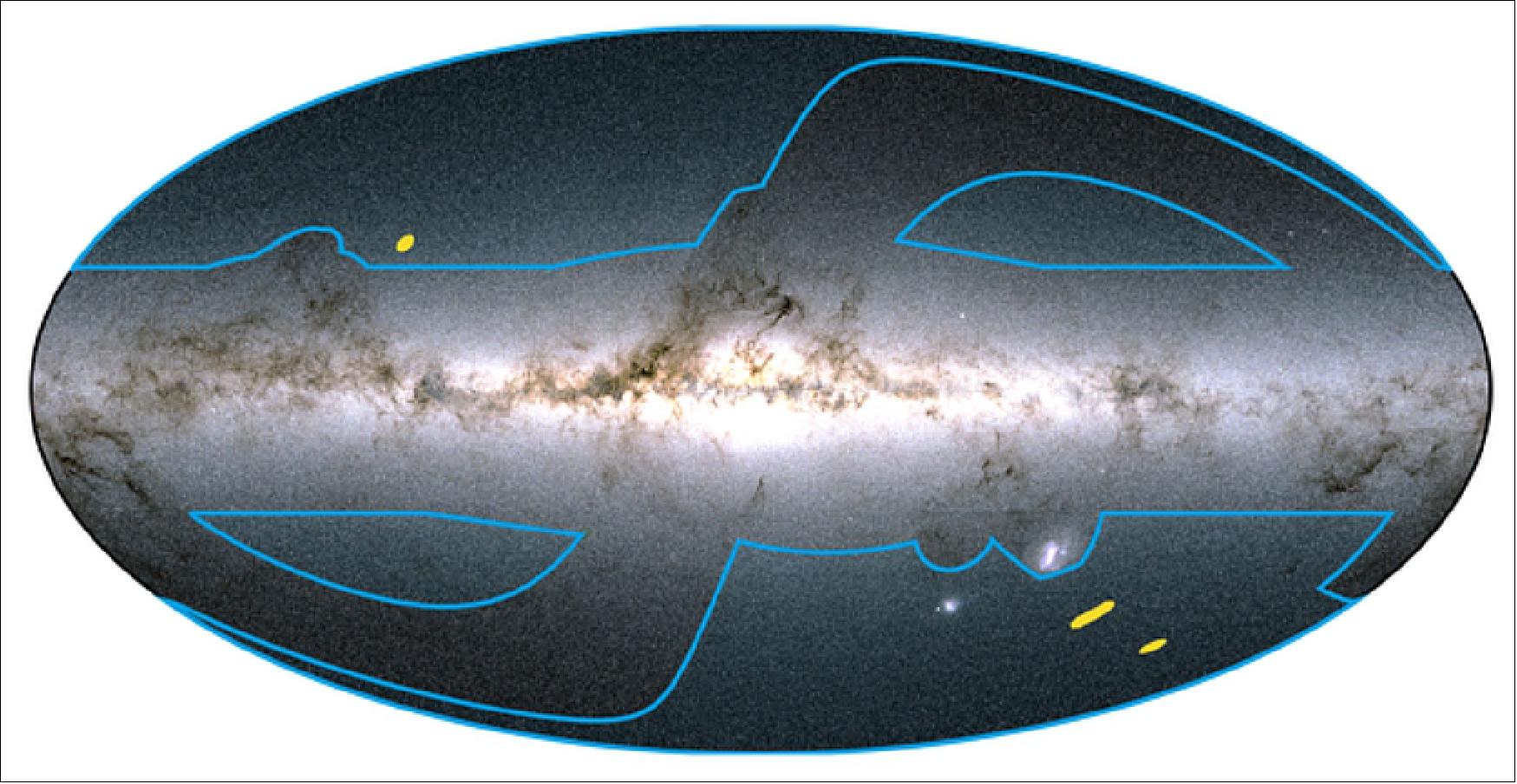 Figure 7: The Euclid wide and deep surveys (image credit: ESA/Euclid Consortium. Acknowledgment: Euclid Consortium Survey Group)