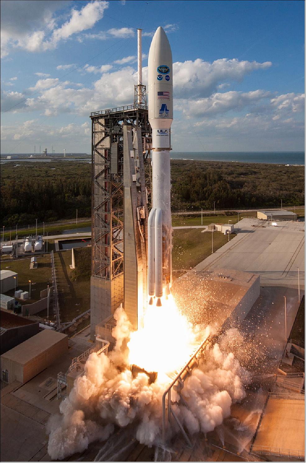 Figure 9: A ULA Atlas V rocket carrying the GOES-S mission for NASA and NOAA lifts off from Space Launch Complex-41 at CCAFS, Fl, (image credit: United Launch Alliance) 62)