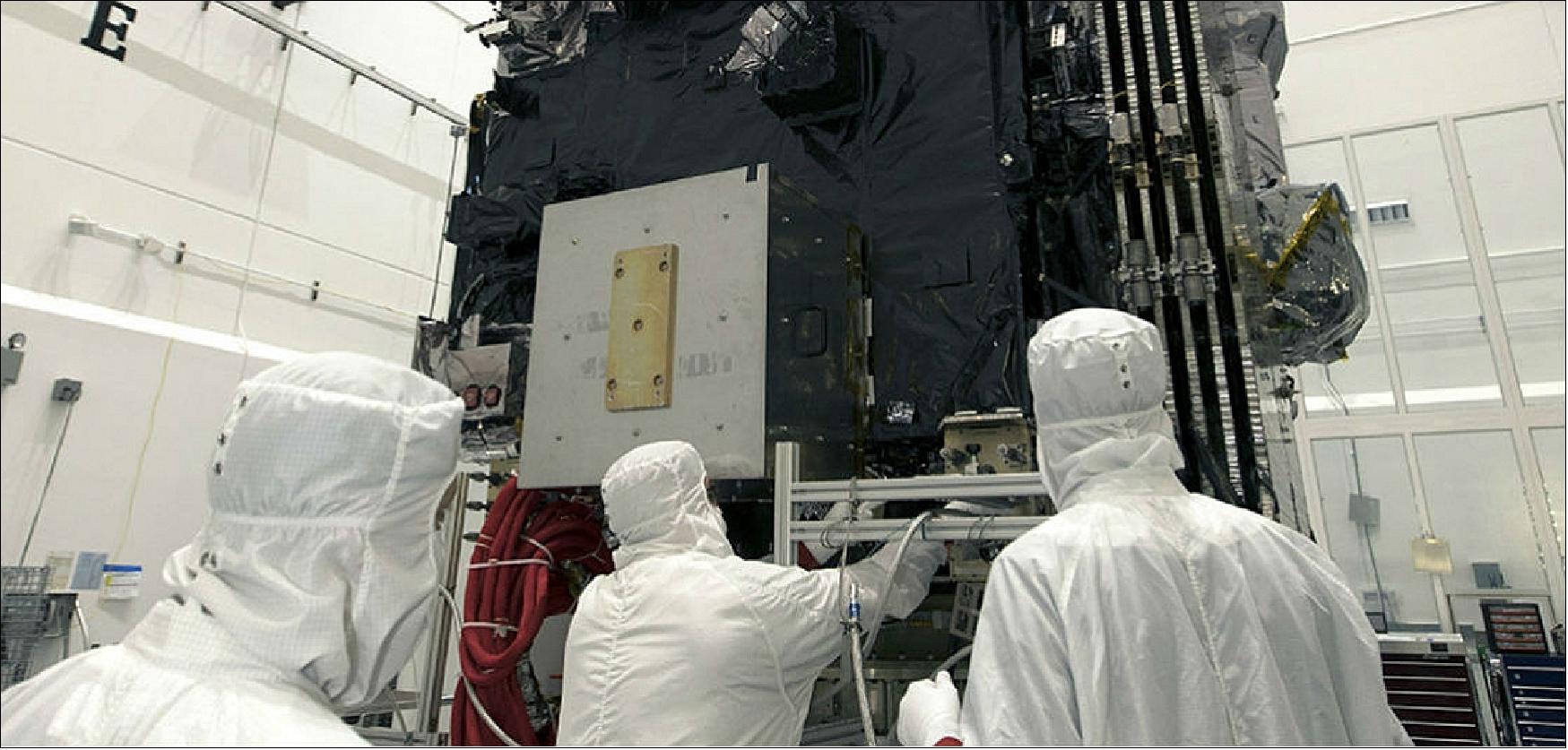 Figure 40: Inspection of the GOES-S spacecraft, the second in NOAA's series of next-generation geostationary weather satellites (image credit: NOAA)