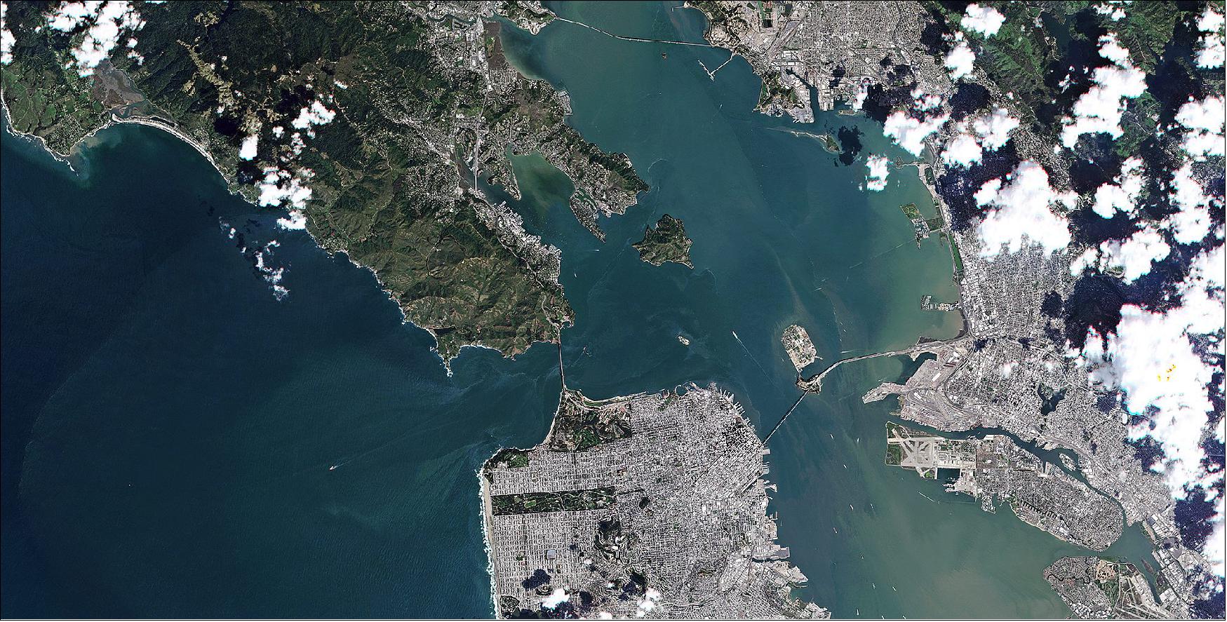 Figure 13: RapidEye last light image of San Francisco, California (image credit: 2020, Planet Labs Inc.)