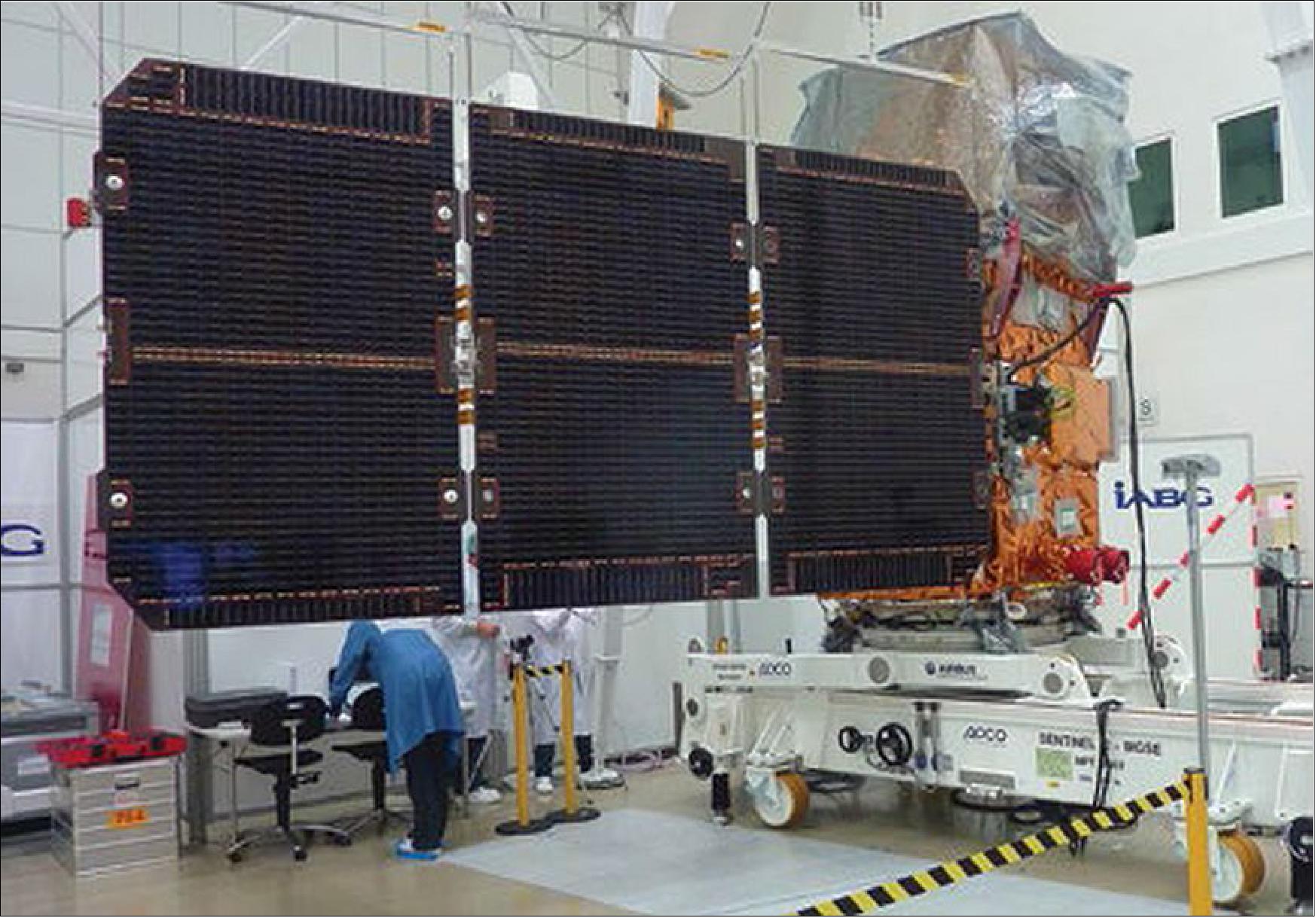 Sentinel-2A solar array deployment test